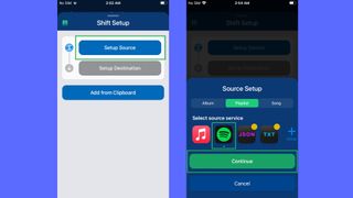 Spotify 재생 목록을 Apple Music으로 전송하는 방법 — 소스 선택
