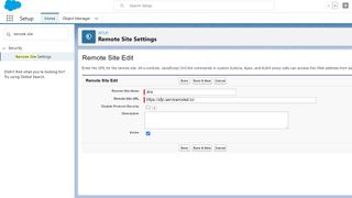 Jira에 연결하기 위해 Salesforce에서 원격 사이트를 설정합니다.