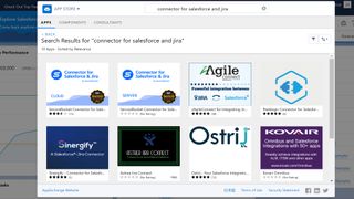 Salesforce AppExchange에서 Salesforce-Jira 커넥터 검색