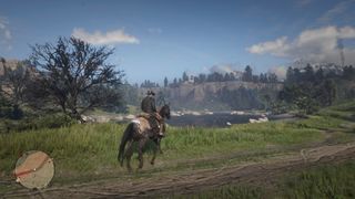 Red Dead Redemption 2 - 들판에서 말을 타는 남자