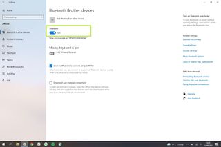 AirPods를 PC에 연결하는 방법을 나타내는 Windows 10 Bluetooth 메뉴를 보여주는 스크린샷