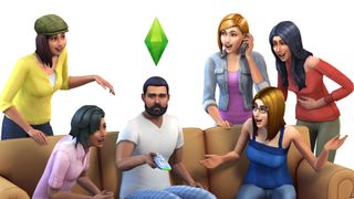 The Sims 4 치트 - 다른 심이 TV를 보려고 하는 동안 다른 심이 놀람을 표현합니다.