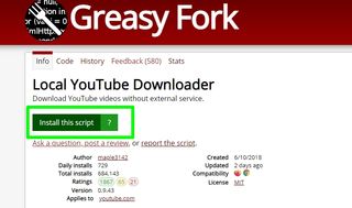 Chrome에서 YouTube 동영상을 다운로드하는 방법 - greasyfork