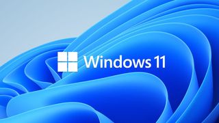 기본 배경화면 앞의 Windows 11 로고