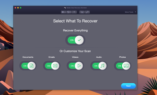 작동 중인 Stellar Data Recovery 앱을 보여주는 macOS 데스크탑