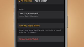 Apple Watch 페어링 해제