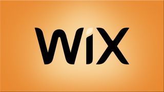 스포트라이트 효과가 있는 주황색 배경의 Wix 로고