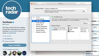컴퓨터에서 화재 공유를 활성화하려면 TechRadar의 트위터 검색을 잠시 중단하십시오.