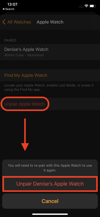 Apple Watch 연결 해제 방법 - 시계 연결 해제