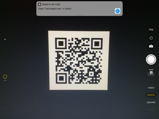 iPad의 QR 코드 예시