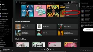 Spotify 데스크톱 앱의 스크린샷