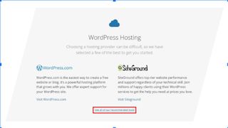 WordPress의 권장 웹 호스팅 제공업체 스크린샷