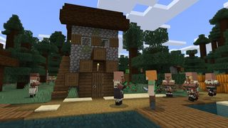 Minecraft 치트: Alex는 마을 사람들과 어울립니다.