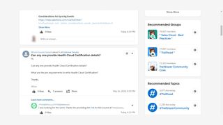 Salesforce의 Trailblazer 커뮤니티 스크린샷