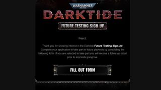 Darktide 베타 - 베타 설문 조사 이메일