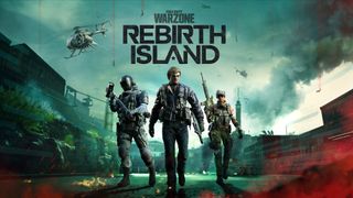 Warzone Rebirth Island에서 세 명의 캐릭터가 포즈를 취하고 있습니다.