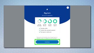 4의 PayPal Pay 단계를 보여 주는 스크린샷