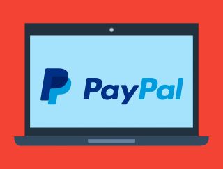 PayPal 계정 설정 방법에 대한 노트북의 PayPal 로고