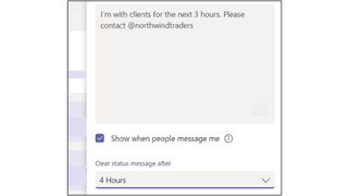 Microsoft Teams 상태 메시지