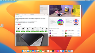 macOS Ventura의 스테이지 관리자 기능에서 스테이지에 있는 앱 그룹입니다.