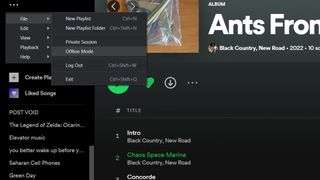 Spotify 데스크톱 앱의 스크린샷