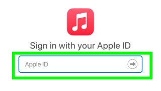 녹색 상자는 Apple ID에 로그인했음을 나타냅니다.