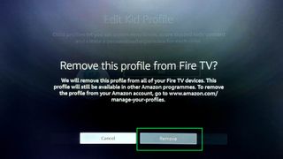 Fire TV 프로필을 추가하는 방법 - 삭제, 제거를 다시 선택하십시오.