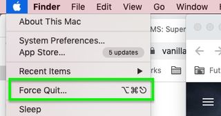 메뉴 막대를 통해 Mac에서 강제 종료하는 방법