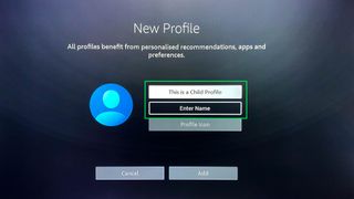 Fire TV 프로필을 추가하는 방법 - 자녀 여부와 이름