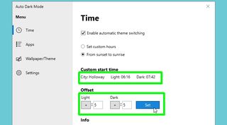 Windows 10에서 다크 모드를 자동화하는 방법 - 일몰