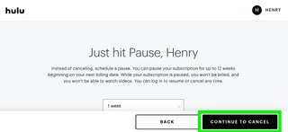 Hulu를 취소하는 방법 - 계속 취소하려면 히트를 일시 중지하고 싶지 않습니다.