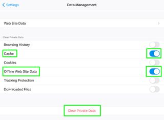 Firefox에서 캐시를 지우는 방법 - iOS 데이터 삭제