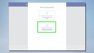항목 및 서비스 옵션이 강조 표시된 PayPal의 스크린샷