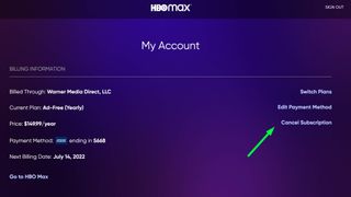 웹사이트에서 HBO Max를 취소하는 방법: 4단계