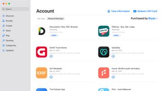 Mac App Store 계정 정보