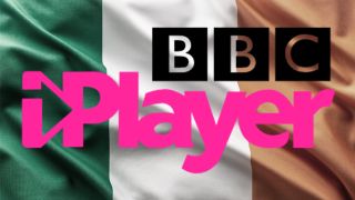 아일랜드 국기 위에 있는 BBC iPlayer 로고