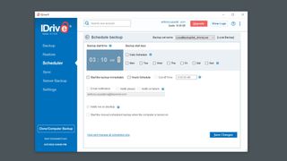 IDrive의 백업 스케줄러 스크린샷