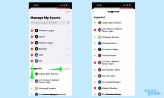 iOS 16의 iPhone 뉴스 앱에서 내 스포츠를 설정하는 방법 — 팔로우할 팀 선택