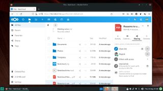 Nextcloud 관리 인터페이스의 파일 공유 옵션 스크린샷