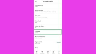 Alexa의 음성을 변경하는 방법 5단계: "언어"를 누릅니다.
