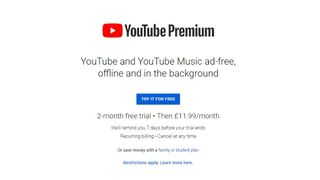 YouTube Premium 가입 화면