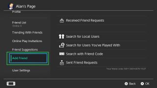 Nintendo Switch에서 친구를 추가하는 방법 - 친구 추가