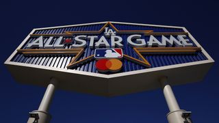 The MLB All-Star game logo at Dodger Stadium