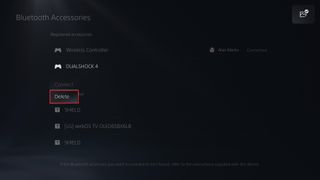 PS4 컨트롤러를 PS5에 연결하는 방법 — Delete 키 누르기