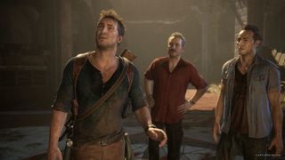 Nathan Drake, Sully 및 Sam이 등장하는 Uncharted: Legacy of Thieves Collection의 스크린샷