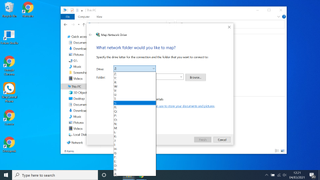 Windows 10에서 네트워크 드라이브 매핑 - 드라이브 문자 선택