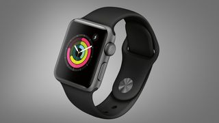 회색 배경의 Apple Watch Series 3