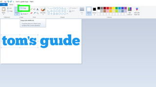 Microsoft 그림판에서 이미지를 편집하는 방법 - Microsoft 그림판에서 선택된 "자르기" 도구의 스크린샷
