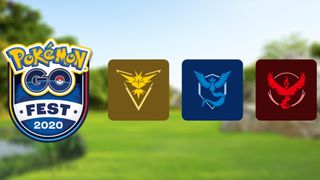 목가적인 배경의 세 가지 Pokémon Go 엠블럼