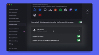 연결된 PSN 계정이 있는 Discord 사용자 프로필